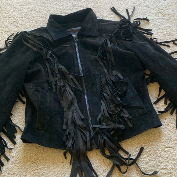 Nasty Gal suede fringe Leather Jacket Cowboy western small NWOT - Picture 2 of 10